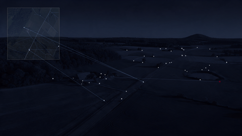 Drone camera matching terrain to satellite imagery